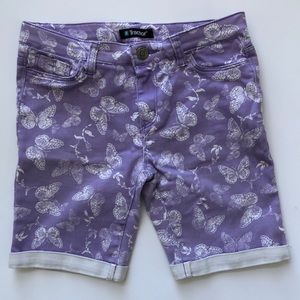 Purple Butterfly Shorts Girls Size 12